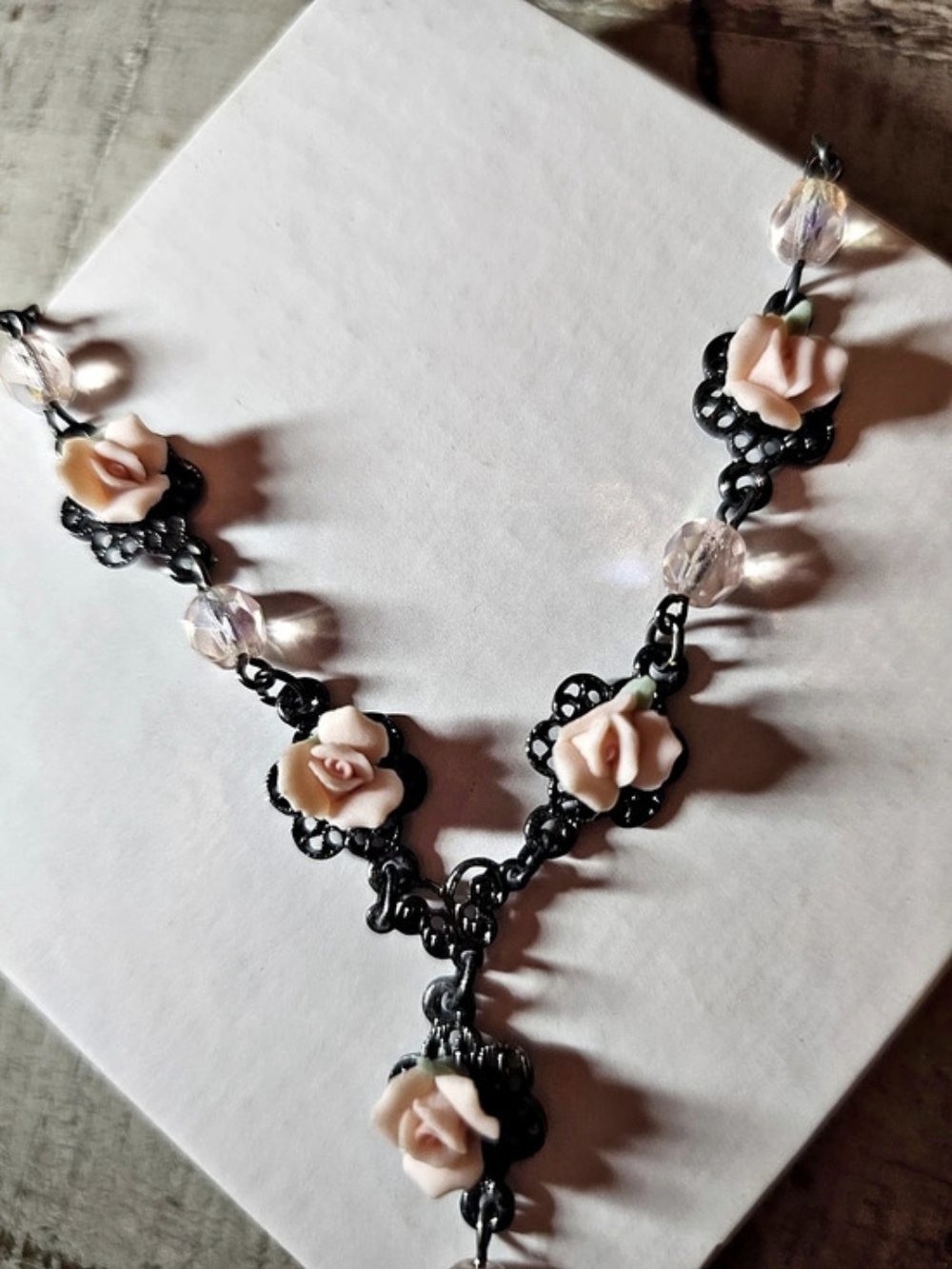 1928 Jewelry Co Vintage Bundle Romantic Pink Porcelain Rose Necklace 🌸 NWT - Picture 9 of 10